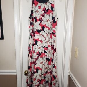 ANN TAYLOR Floral Linen Blend Maxi Dress